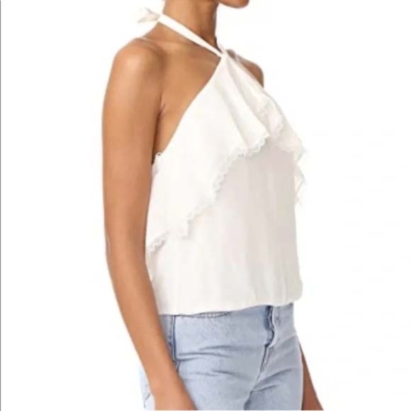 ALICE + OLIVIA "Monet" Ruffled Silk Halter Top NWT - Picture 3 of 16